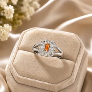 Citrine Royal Ring – Elegant Golden Yellow Gemstone Statement Ring for Women