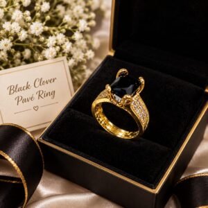 Black Onyx Ring – Elegant Black Gemstone Statement Ring for Women