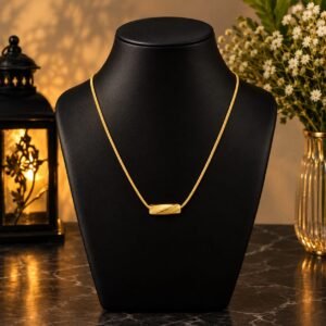 Golden Twist Bar Pendant Necklace – Elegant Twisted Gold Necklace for Women