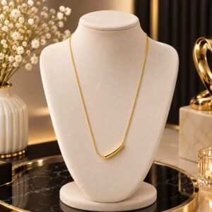 Sleek Curve Bar Necklace – Elegant Minimalist Pendant Necklace for Women
