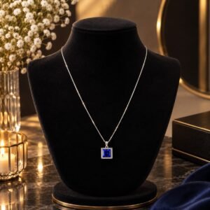 Sapphire Luxe Necklace – Elegant Blue Statement Necklace for Women