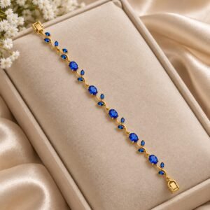 Blue Tulip Bracelet – Elegant Blue Floral Flower Bracelet for Women