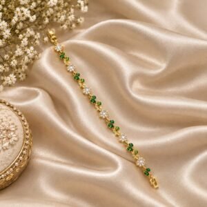 White & Green Tulip Bracelet – Elegant Floral Flower Bracelet for Women