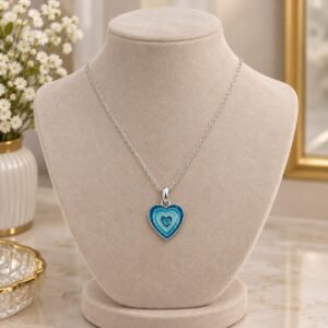 Aqua Heart Pendant – Elegant Blue Heart Pendant Jewelry for Women